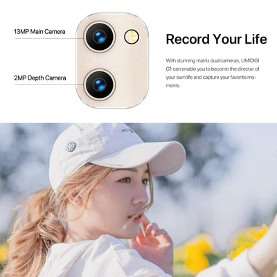 UMIDIGI G1 Smartphone Ohne Vertrag,Android12 Günstig Handy,6,52" HD+ Vollbild 32GB (Erweitern 256 GB),5150mAh Akku,Dual SIM 4G LTE Mobiltelefonen,13MP+5MP Handy zum Senioren Kinder Geschäft (Roségold)
