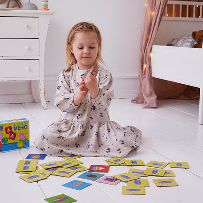 Barbo Toys - Peppa Wutz - Mein Erstes Memory - Für Kinder ab 3 Jahren – Memory Spiel - 32 Karten illustriert mit Peppa Pig Motiven – Lernspiele ab 3 Jahre - Offizielles Peppa Wutz Spielzeug