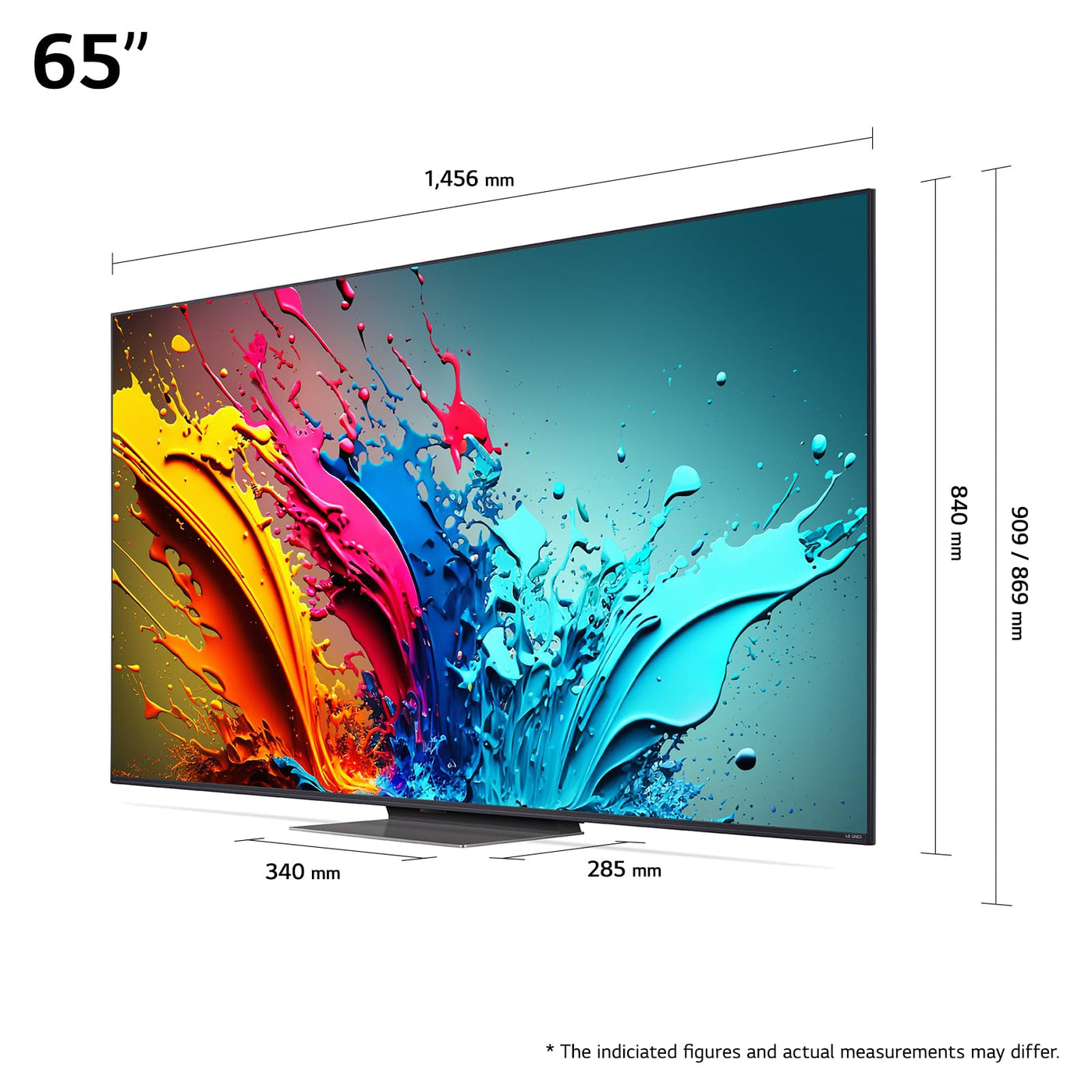 LG 65QNED86T6A TV 65" (165 cm) QNED Fernseher (α8 4K AI-Prozessor, webOS 24, HDR10, bis zu 120Hz) [Modelljahr 2024]