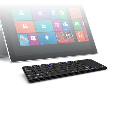 Rii K12+ Sehr Dünne 2.4GHz Wireless Kabellose Tastatur (80 Keys DE QWERTZ) mit Größe Touchpad-Maus Aluminium - gehäuse.