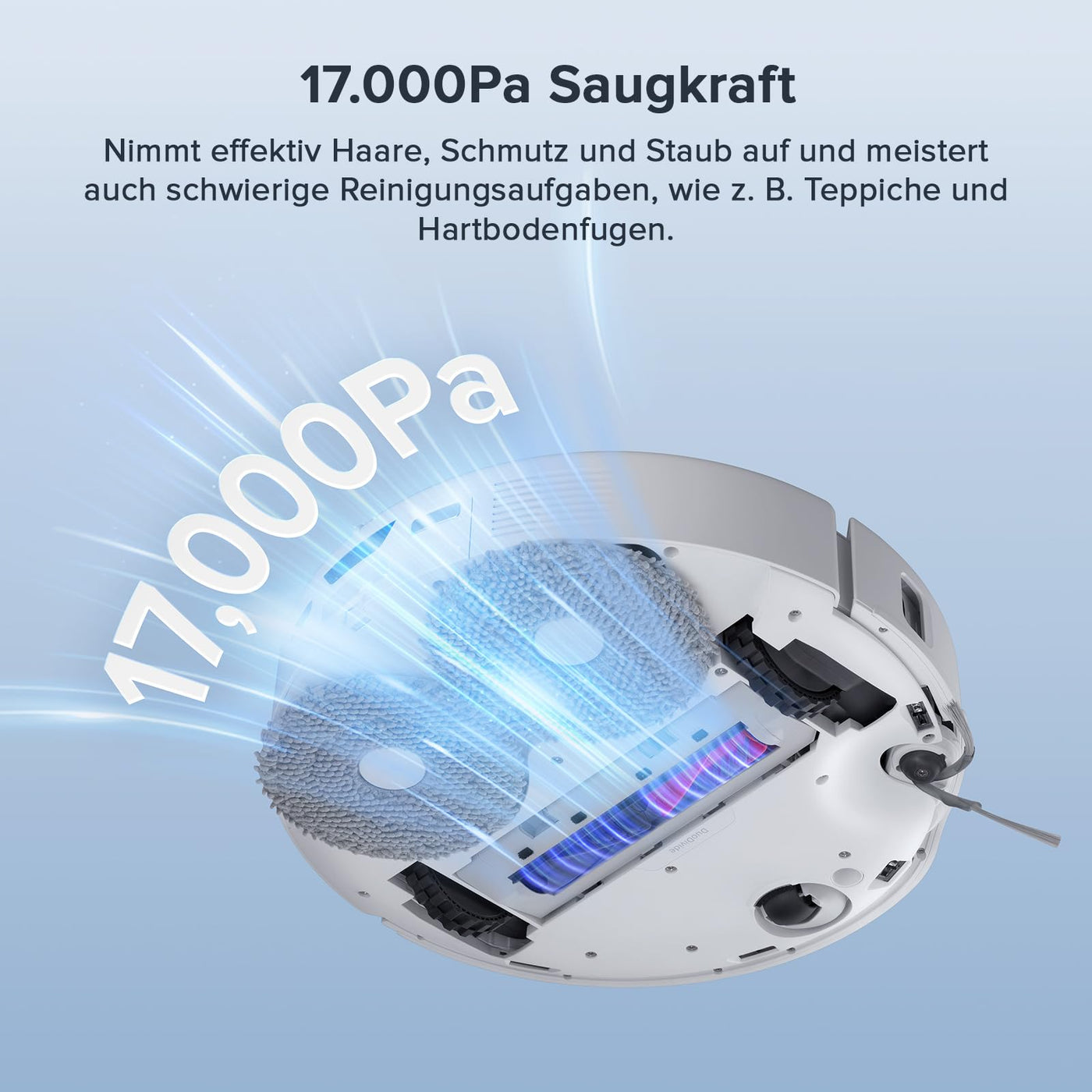 roborock Qrevo Curv S5X-Set Saugroboter mit Wischfunktion Absaugstation, Dual Anti-Tangle-System, 17.000 Pa Saugkraft, 75°C Heißwasser-Moppwäsche, Intelligente Schmutzerkennung, All-in-One-Dock (Weiß)
