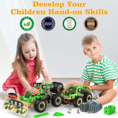 MOONTOY Konstruktionsspielzeug Spielzeug ab 5 6 7 8 Jahre Kinder Jungen, Mint Lernspielzeug 10-in-1 STEM Baukasten Spielzeug Kreative Bausteine Kreativ-Set Geschenk für Kinder ab 5 Jahre（229Stück）