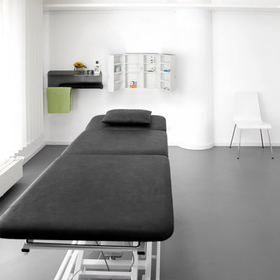 Relaxdays Medizinschrank, abschließbar, 11 Fächer, Stahl, HBT: 53 x 53 x 21,5 cm, Doppeltür, Medikamentenschrank, weiß