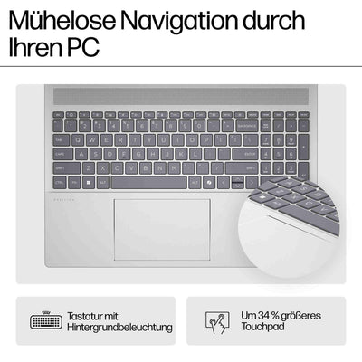 HP Pavilion Laptop | AMD Ryzen 7 8840U | 16-Inch WUXGA Display | 16 GB DDR5 RAM | 512 GB PCIe NVMe SSD | AMD Radeon Grafik | QWERTZ Keyboard | Windows 11 Home | Silver