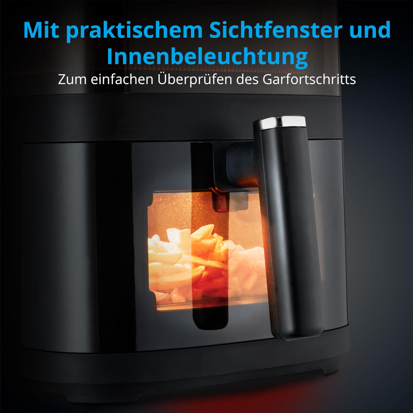 MEDION X10 XL Heißluftfritteuse (5 Liter Frittierkorb, innovative Wassersprühfunktion für krosse knusprige Speisen, 1.500 Watt, Sichtfenster, Schüttel Alarm,10 Automatikprogramme)
