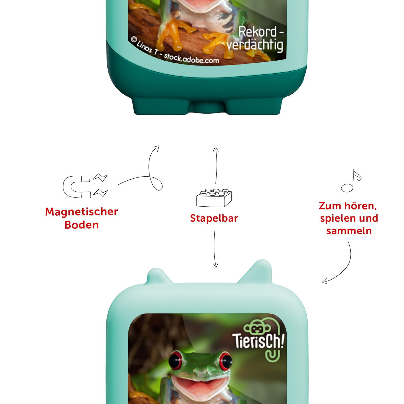 tonies Clever 4er Set Tierisch! Rekordverdächtig für Deine Toniebox, Wissens-Hörspiel für Kinder ab 5 Jahren, Spielzeit ca. 130 Minuten