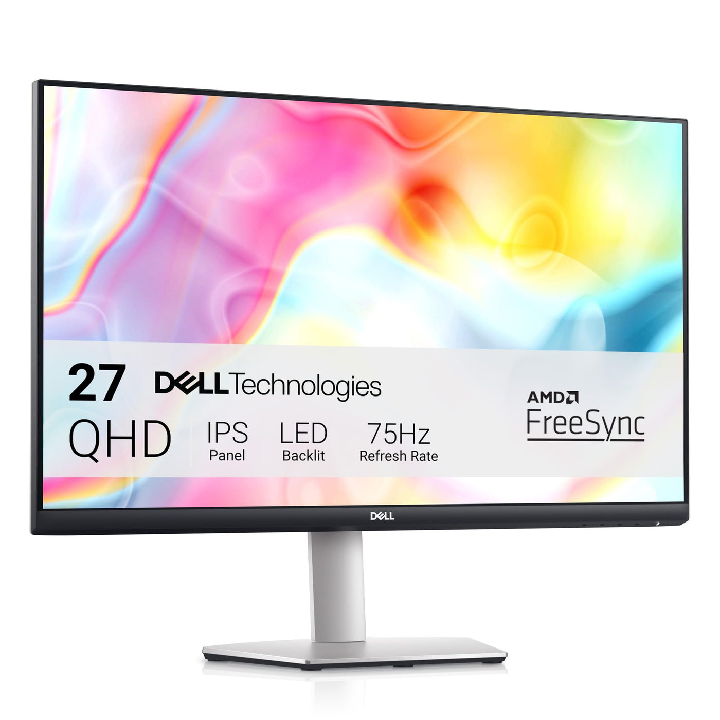 Dell S2722DC USB-C 27 Zoll QHD (2560x1440) Monitor, 75Hz, IPS, 4ms, AMD FreeSync, 99% sRGB, Eingebaute Lautsprecher, USB-C, 2x HDMI, 2x USB, 3 Jahre Garantie, Platinum Silver