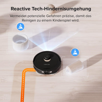 roborock Qrevo Saugroboter mit Wischfunktion Absaugstation 5500 Pa Saugkraft, 3D-Kartierung, Doppeldrehmopps Wischroboter automatische Wasser-Befüllung, Entleerung, Staubbeutel-Entleerung, Reinigung