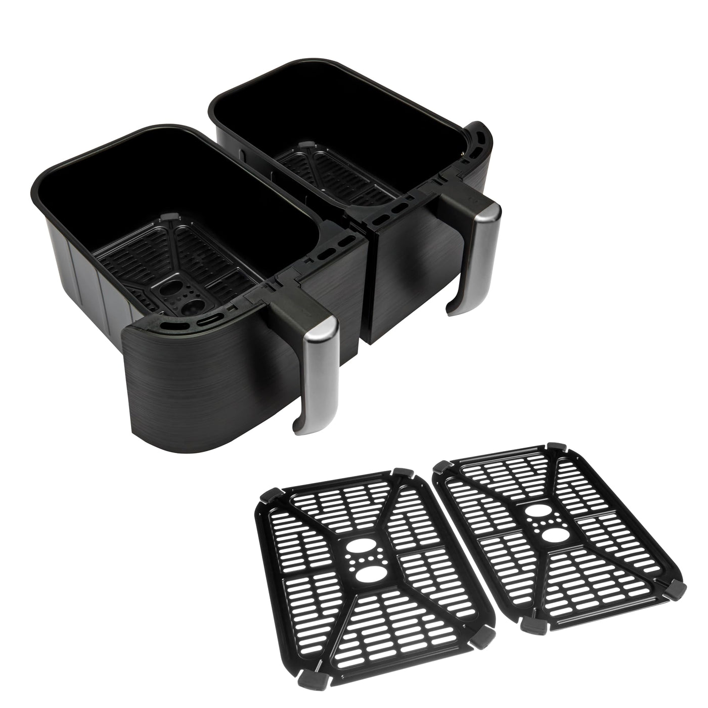 Russell Hobbs Heißluftfritteuse 2 Kammern 9L Rapid AirFryer [2 Fächer je 4,5l, sehr leiser Betrieb, 9 Programme] SatisFry Fritteuse (spülmaschinenfest, Match & Synchronisierungsfunktion) 27681-56