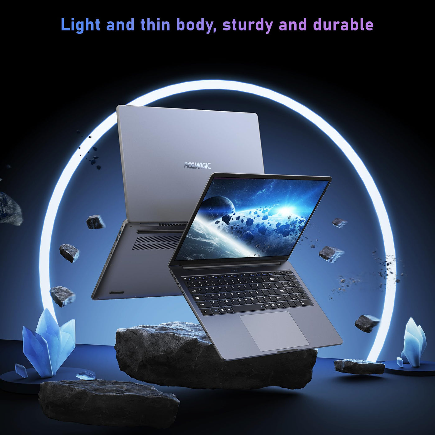 ACEMAGIC Laptop, Metallgehäuse, 16 Zoll FHD, 16 GB DDR4, 512 GB SSD Notebook-Computer, In-tel Quad-Core N97 (bis zu 3,60 GHz) schlägt N5095, Leichter Laptop mit WLAN, BT5.0, USB 3.2 x 2, Typ C(Gray)