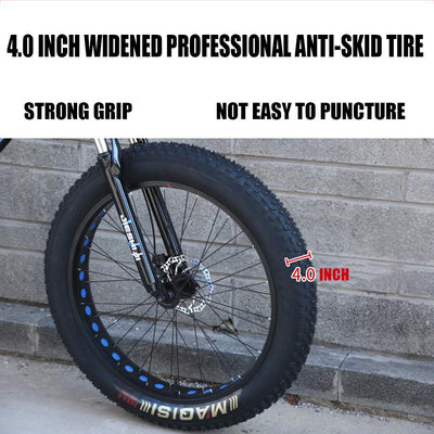 Wmmner Hardtail Fat Tire Mountainbike Für Erwachsene, Männer Frauen Mountainbike Mit Dual Disc Brake, High Carbon Steel Front Suspension All Terrain Mountain Bike, New Red, 26 Zoll 7 Speed/Schwarzer/2