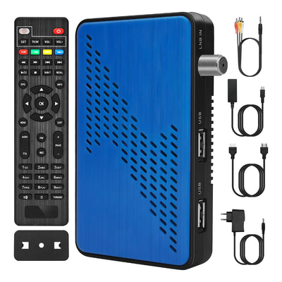 WEDETIAN Mini Sat Receiver DVB-S2 Digital Satelliten Receiver Full HD 1080p (Sat DVB-S/S2, HDTV, HDMI, USB Mediaplayer, vorinstallierte Programmliste, Sleeptimer, Nahbedienung am Gerät, Fernbedienung)
