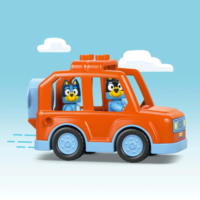 LEGO DUPLO Bluey: Ice Cream Trip with Bluey - Educational Motor Skills Toy for Toddlers, with a Toy Car and Ice Cream Stand, Plus 2 Figures incl. Bandit - Gift for 2+ Year Old Girls & Boys - 10458