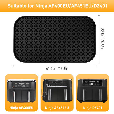 Ninja AF400EU & AF451EU Zubehör, Aufbewahrungsregal aus Silikon Multifunktionales Silikonpad für AF400EU Staubdicht und Leicht zu Reinigen (Schwarz)