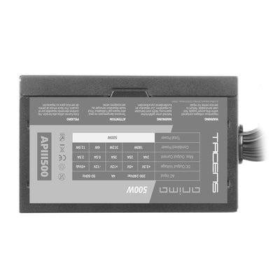 Tacens Anima APIII500, Netzteil PC ATX 500W, SMD Technologie 85% Bronze 12V, Ultra-leiser 12cm Lüfter, Schwarz