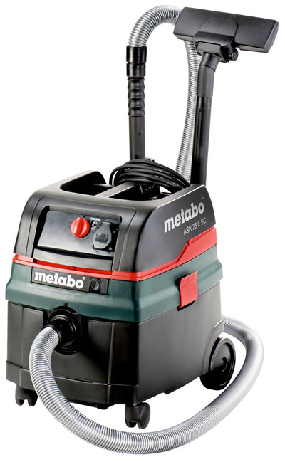 Metabo Allessauger ASR 25 L SC – 602024000 – Nass-/Trockensauger mit halbautomatischer Filterabreinigung – 8 m Kabellänge, Schwarz