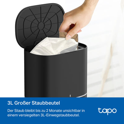 Tapo RV30 Max Plus Saugroboter mit Wischfunktion und automatischer Absaugstation, 5300Pa Ultra Starke Saugkraft, LiDAR+IMU Dual-Navigation, Alexa & Google Assistant Sprachsteuerung, APP