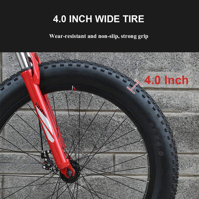 Wmmner Hardtail-Mountainbike Mit Vorderradaufhängung Mechanische Scheibenbremse Für Erwachsene Männer Frauen, High Carbon Steel All Terrain Fat Tire Mountain Bike, Anti-Rutsch-Fahrrad, Grün 2,24 Zoll