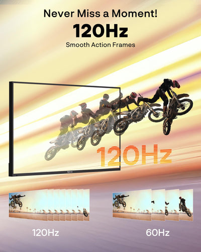 SYLVOX 65" Outdoor Fernseher, 120Hz| 4K Ultra HD | HDR 10 | Dolby Atmos | Google Outdoor TV, WiFi 5G & HDMI 2.1 Wetterfest und IP55 Wasserdicht TV, 1000 Nits Smart Fernseher für Gaming (Modell 2025)