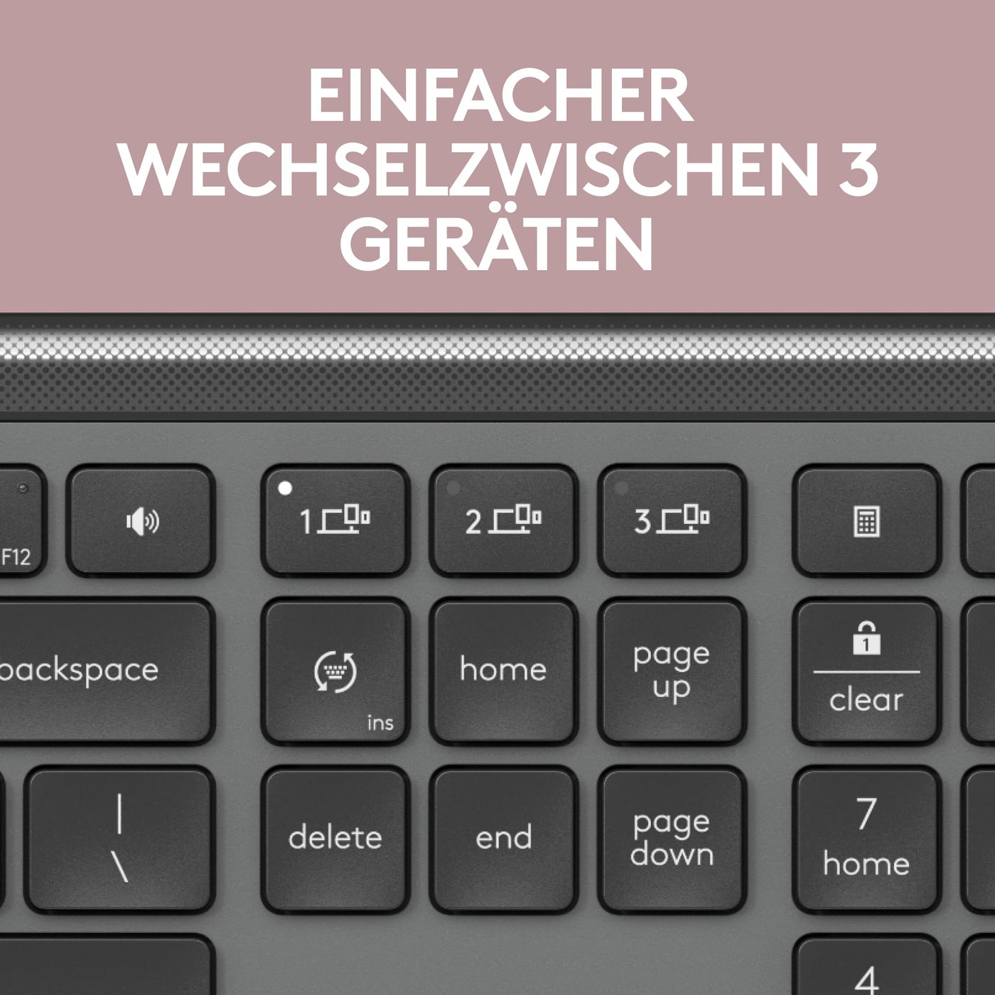 Logitech MK950 Signature Slim kabelloses Tastatur-Maus-Set, schlankes Design, leise tippen, Wechsel zwischen DREI Geräten, Bluetooth, mehrere Betriebssysteme, Windows, Mac, DEU QWERTZ-Layout, Graphit