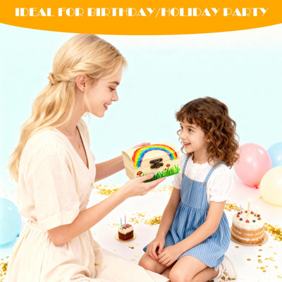 10Stück Schatztruhe Kindergeburtstag,Mini Schatztruhe,Schatzkiste Holz Bastelset,Kleine Schatztruhe Kinder,Holzbox mit Deckel enthält Buntstifte und Aufkleber,Perfekt zum Malen und Basteln auf Partys