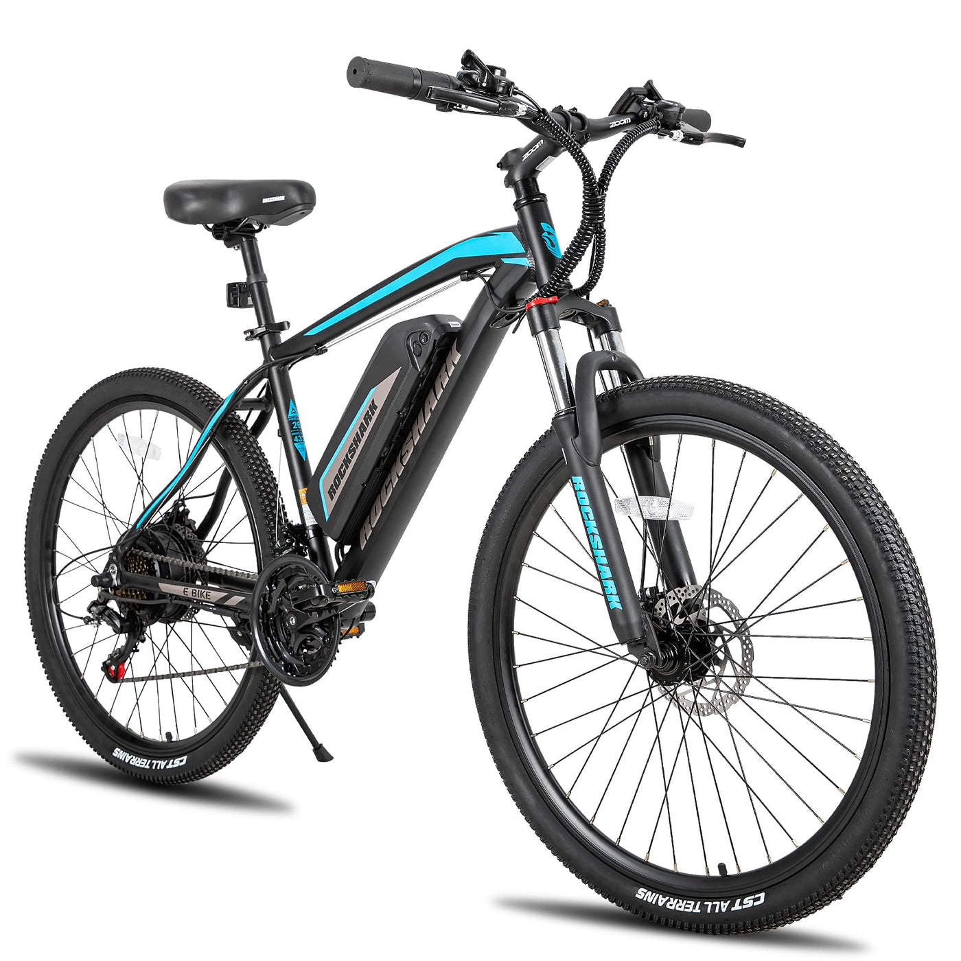 Hiland 29 Zoll Elektrofahrrad, 21 Gang Aluminium Elektro-Mountainbike, 250 Watt Scheibenbremse Elektrofahrrad für Erwachsene, Unisex mit 36V 10.4Ah Akku schwarz