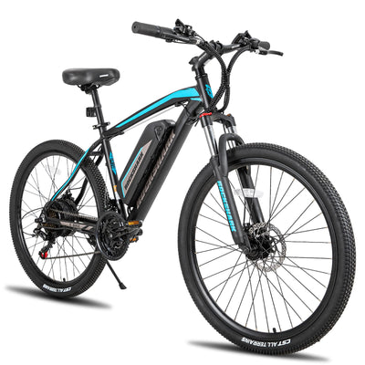 Hiland 29 Zoll Elektrofahrrad, 21 Gang Aluminium Elektro-Mountainbike, 250 Watt Scheibenbremse Elektrofahrrad für Erwachsene, Unisex mit 36V 10.4Ah Akku schwarz