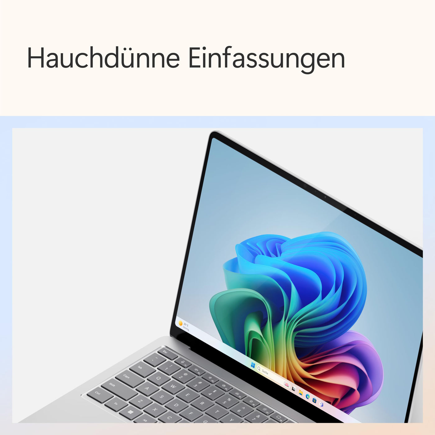 Microsoft Surface Laptop | Copilot+ PC | 15” Touchscreen | Snapdragon® X Elite (12 Kerne) | 16GB RAM | 256GB SSD | neuestes Modell, 7. Edition | Platin