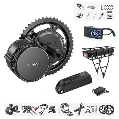 BAFANG 36V 350W Mittelmotor - BBS01B Mittelmotor-Kit mit Akku (optional) und LCD-Display für 68-73 mm Tretlager, 8fun BBS01 G340 Elektrofahrrad-Umrüstkit, DIY-E-Bike-Kit