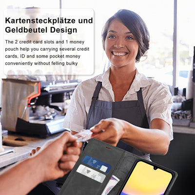 Ailicici für Samsung Galaxy A15 Hülle Leder [Mit Schutzfolie] Handyhülle für Samsung A15 Hülle Klappbar Leder Flip Wallet Stoßfeste Case Schutzhülle Klapphülle, für Samsung Galaxy A15 5G Hülle Leder