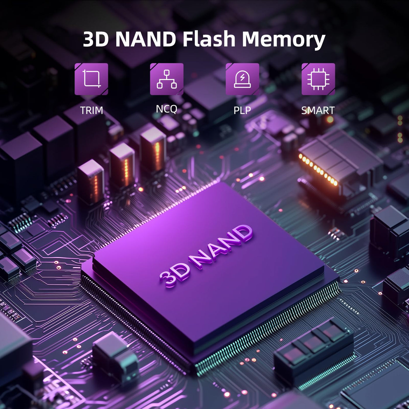 SAN ZANG MASTER 512GB NVMe SSD M.2 PCIe Gen3x4 2280, Interne SSD 512GB, Bis zu 2800MB/s Lesen, 1300MB/s Schreiben, SLC Cache 3D NAND Flash, Kompatibel mit Laptop und PC Desktop, S3000