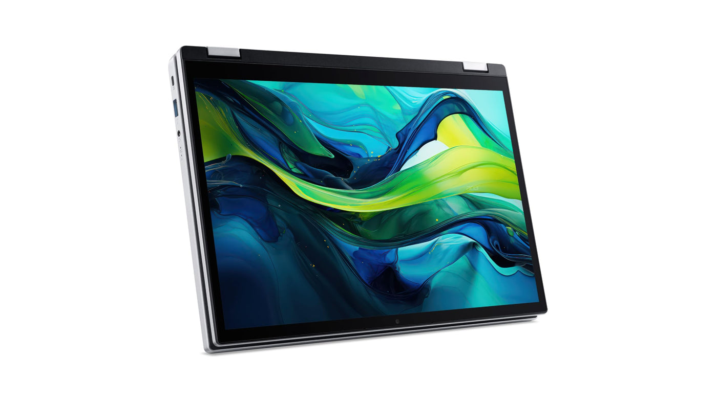 Acer Aspire 3 Spin (A3SP14-31PT-C31L) Convertible Notebook | 14" WUXGA IPS Touch-Display | Intel N100 | 4 GB RAM | 128 GB SSD | Intel UHD Grafik | Windows 11 | QWERTZ Tastatur | Silber
