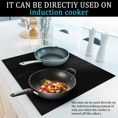 sotode 52x61cm Induktionskochfeld Schutzmatte Große Induction Cooker Silikonmatte Induktion Herdschutz Matte Induktion schutzmatte Wärmeisolierte Pad für Induktionsherd