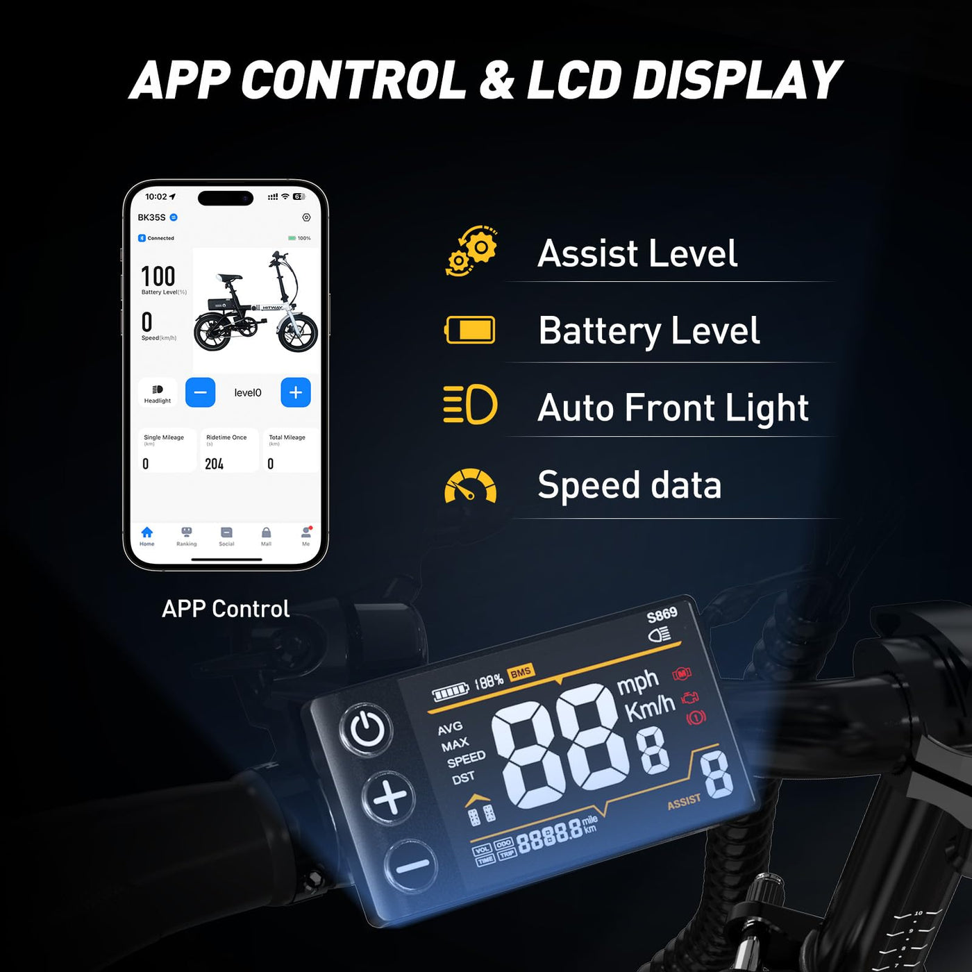 HITWAY E Bike 16 Zoll Elektrofahrrad E Bike, Pedelec mit 250W Motor, 25km/h Geschwindigkeit, 324Wh Batterie E-Fahrräder für Erwachsene BK35S (Schwarz-BK35S-9Ah)
