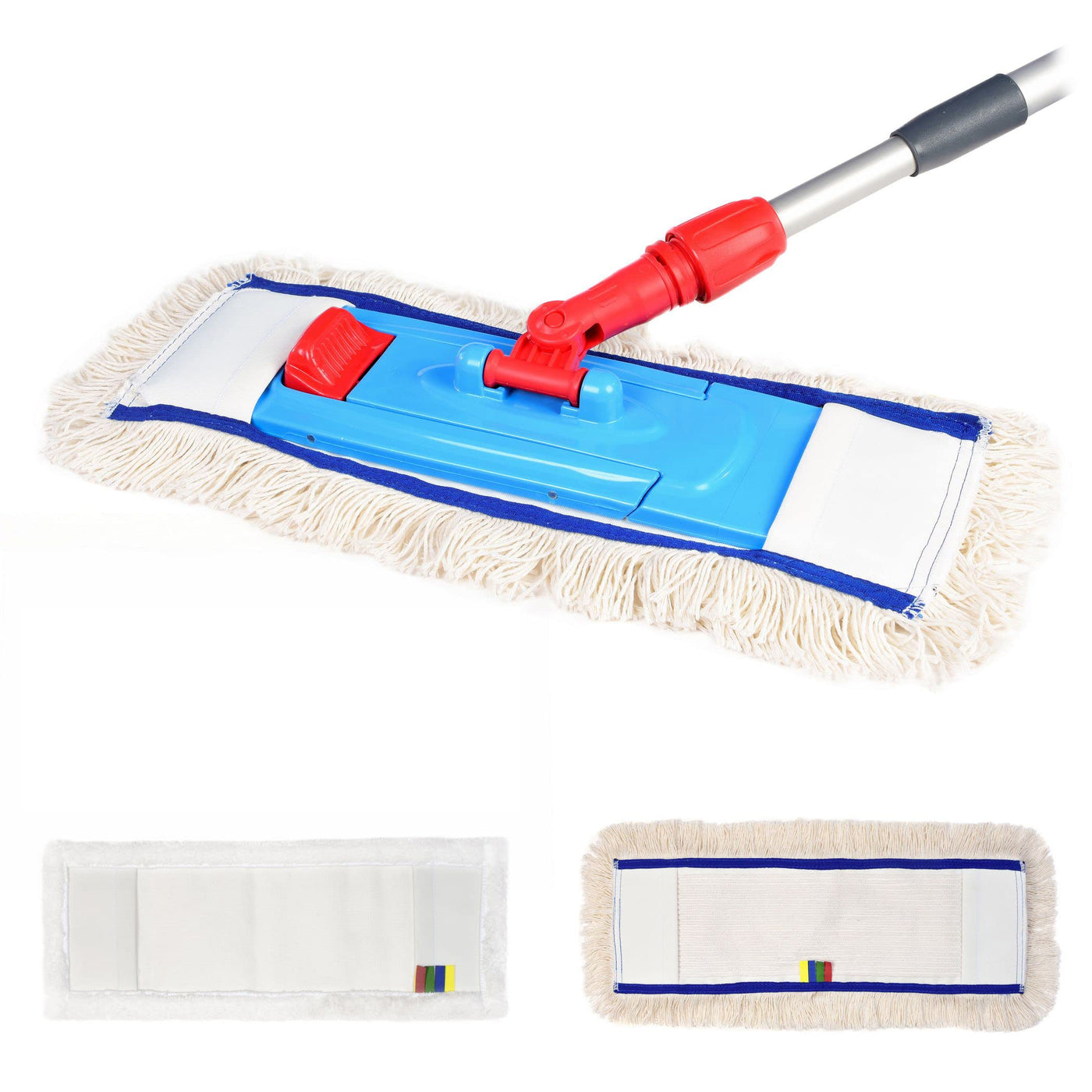 HyPaFol Baumwoll-Wischmopp mit Magnethalterung I 50cm Bodenwischer mit praktischer Verriegelung durch Magnetverschluss I sorgt für sicheren Halt des Klappmechanismus I Profi-Bodenreinigung für Zuhause