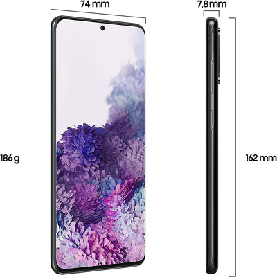Samsung Galaxy S20+ 5G Smartphone, Triple Kamera 64 MP, 12 GB RAM, Hybrid SIM, Android 10 to 13 - Deutsche Version (128 GB, Cosmic Schwarz)