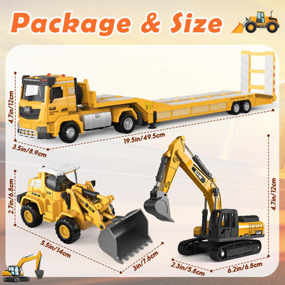 Baukasten Spielzeug für Jungen im Alter von 3-7 Jahren: Bagger Spielzeug, Kleinkinder Auto LKW Spielzeugs, Baufahrzeug Spielzeugs für Jungen im Alter von 3, 4, 5, 6, 7 Jahren als Geschenk