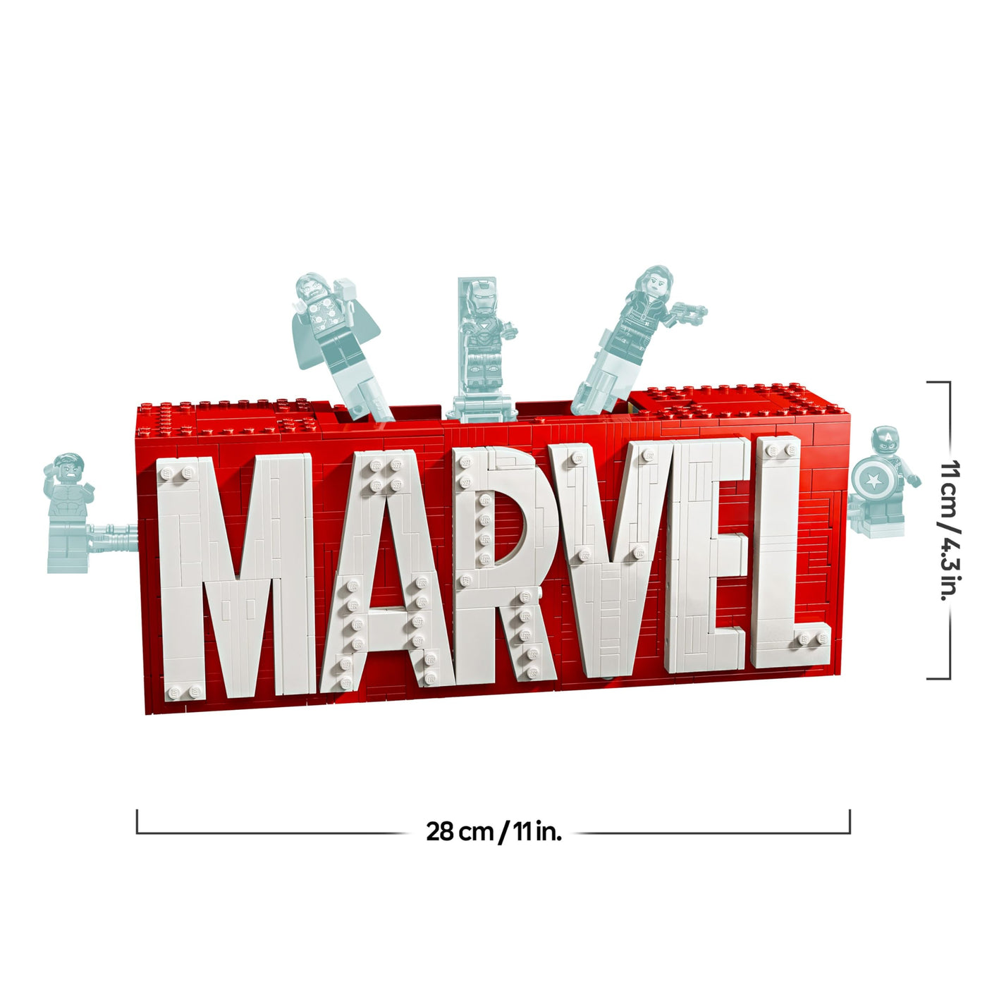 LEGO Marvel: Marvel Logo & Minifiguren - Sammlerstück inkl. Hulk, Thor, Iron Man, Black Widow und Captain America - Bauset mit Avengers Figuren - Geschenk für Jungen und Mädchen ab 12 Jahren 76313