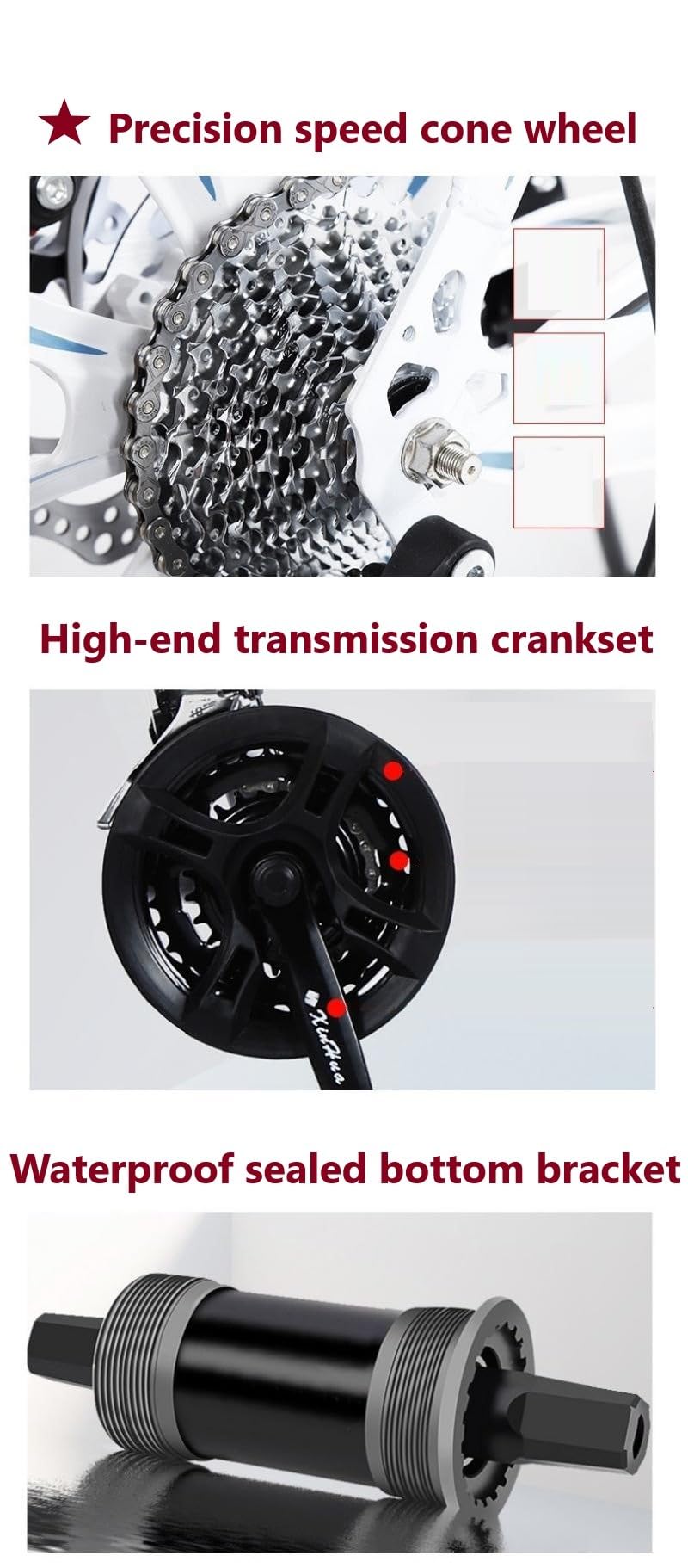 Wmmner Mountainbike für Herren und Damen, 700 C, 21-Gang-Erwachsenenrad, 21 Gänge, variabel, harter Heck, Rahmen aus Karbonstahl, Schwarz / Grün, 66 cm