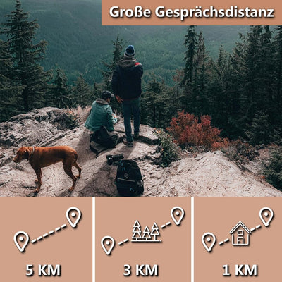 Walkie Talkies für Erwachsene Funkgeräte mit großer Reichweite - PMR, VOX Freisprecheinrichtung 5 km mit Taschenlampe LED-Hintergrundbeleuchtung