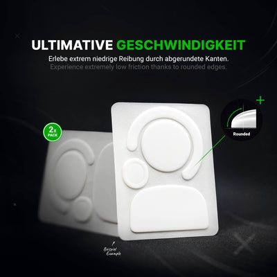 SensoryBoost DPS Glides (2er Set) für Logitech G PRO X Superlight - Ultra Schnell, Abgerundet, Niedrige Reibung, Hochwertig, Langlebig - Ersatz-Mausfüße, Skates - Gaming Maus Upgrade Zubehör
