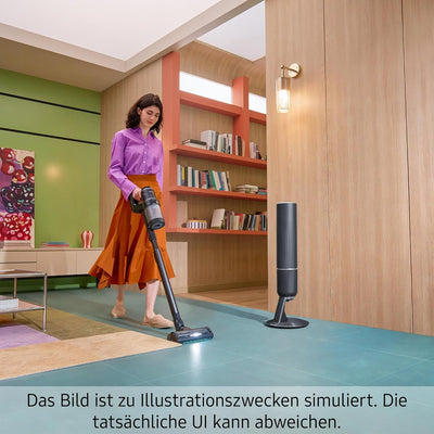 Samsung Bespoke Jet Plus CompleteClean Akku-Staubsauger, Teleskopierbar, All-in-one Clean Station, Inkl. Ersatz-Akku und Zubehör, Misty White, VS20B95C43W/WD, 210 W
