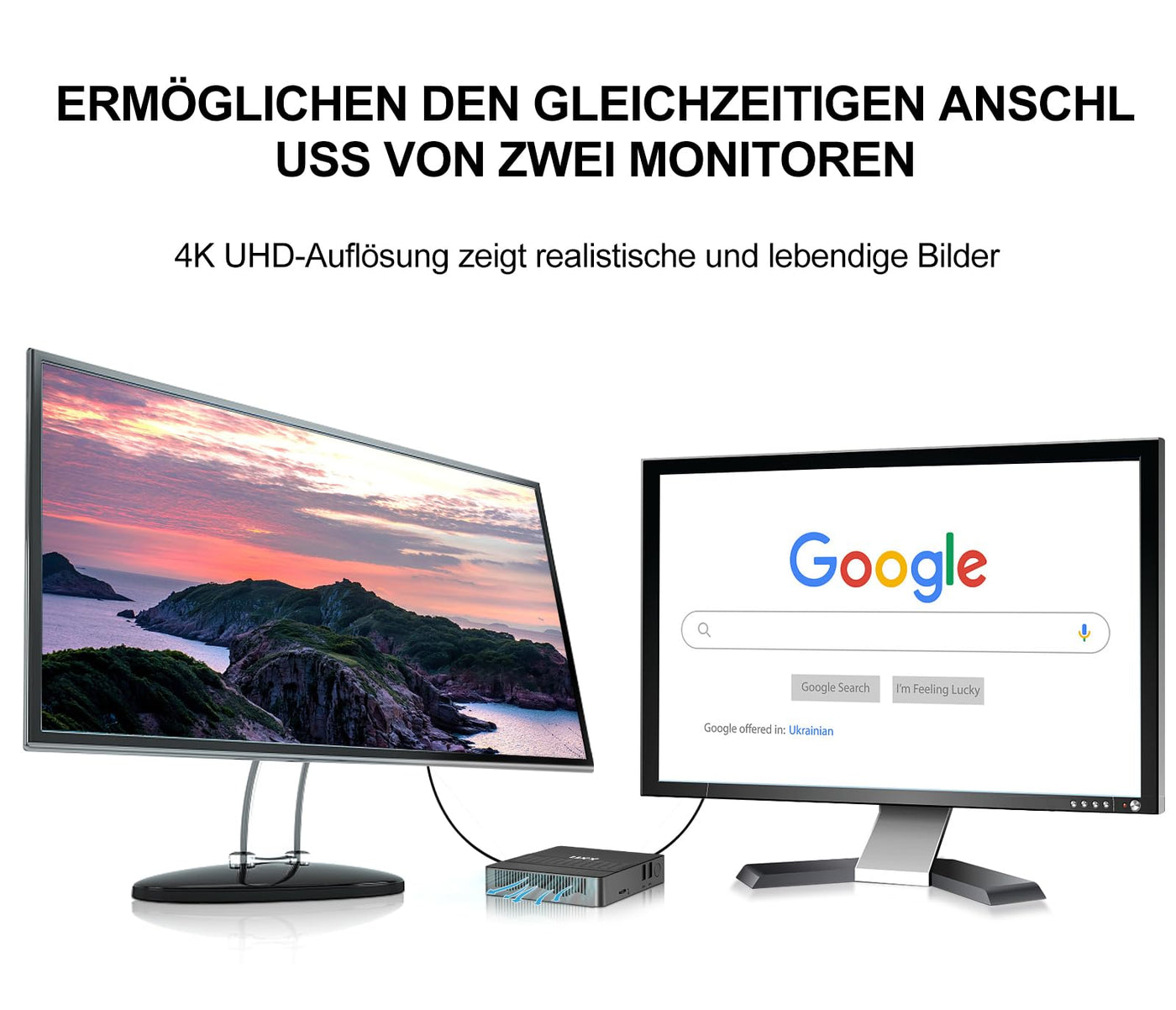 UXX Mini PC Unterstützung 512GB M.2 SSD Erweiterung, N3350 Micro Desktop Computer 64GB eMMC, Gaming PC 4K UHD Dual Display, BT, 2.4/5G WiFi, USB 3.0, HDMI für Büro/Home (Grau)