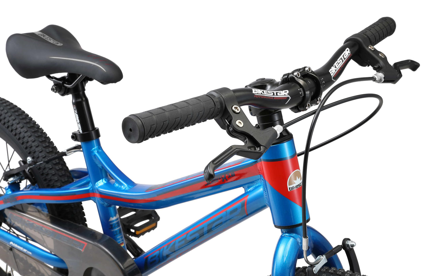 BIKESTAR Kinder Fahrrad Aluminium Mountainbike mit V-Bremse für Mädchen und Jungen ab 5 Jahre | 18 Zoll Kinderrad MTB | Blau