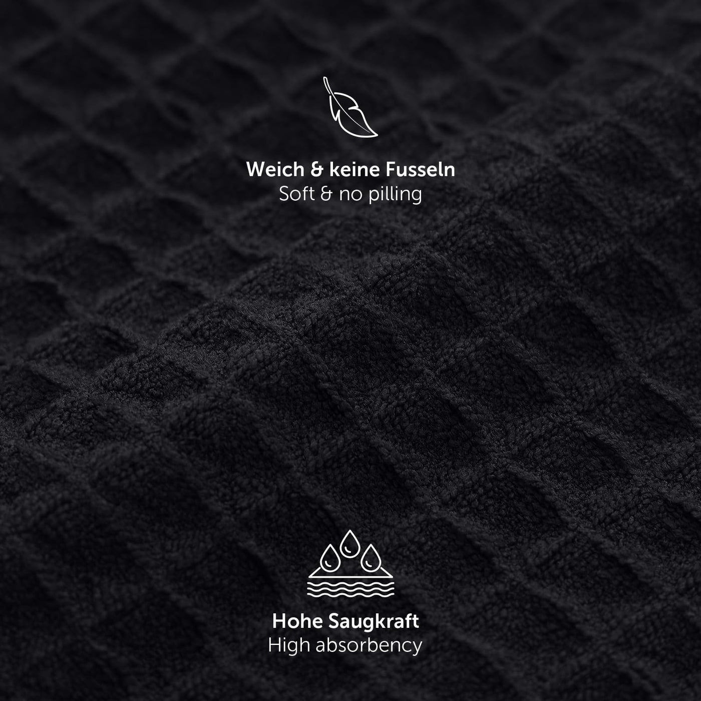 Moosfor Microfasertücher, 6er-Set, Saugfähige Fusselfrei Küchentücher Spültücher für Küche Dicke Barista Tuch Geschirrtücher Lappen, 30 x 30 cm, Schwarz