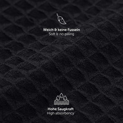 Moosfor Microfasertücher, 6er-Set, Saugfähige Fusselfrei Küchentücher Spültücher für Küche Dicke Barista Tuch Geschirrtücher Lappen, 30 x 30 cm, Schwarz