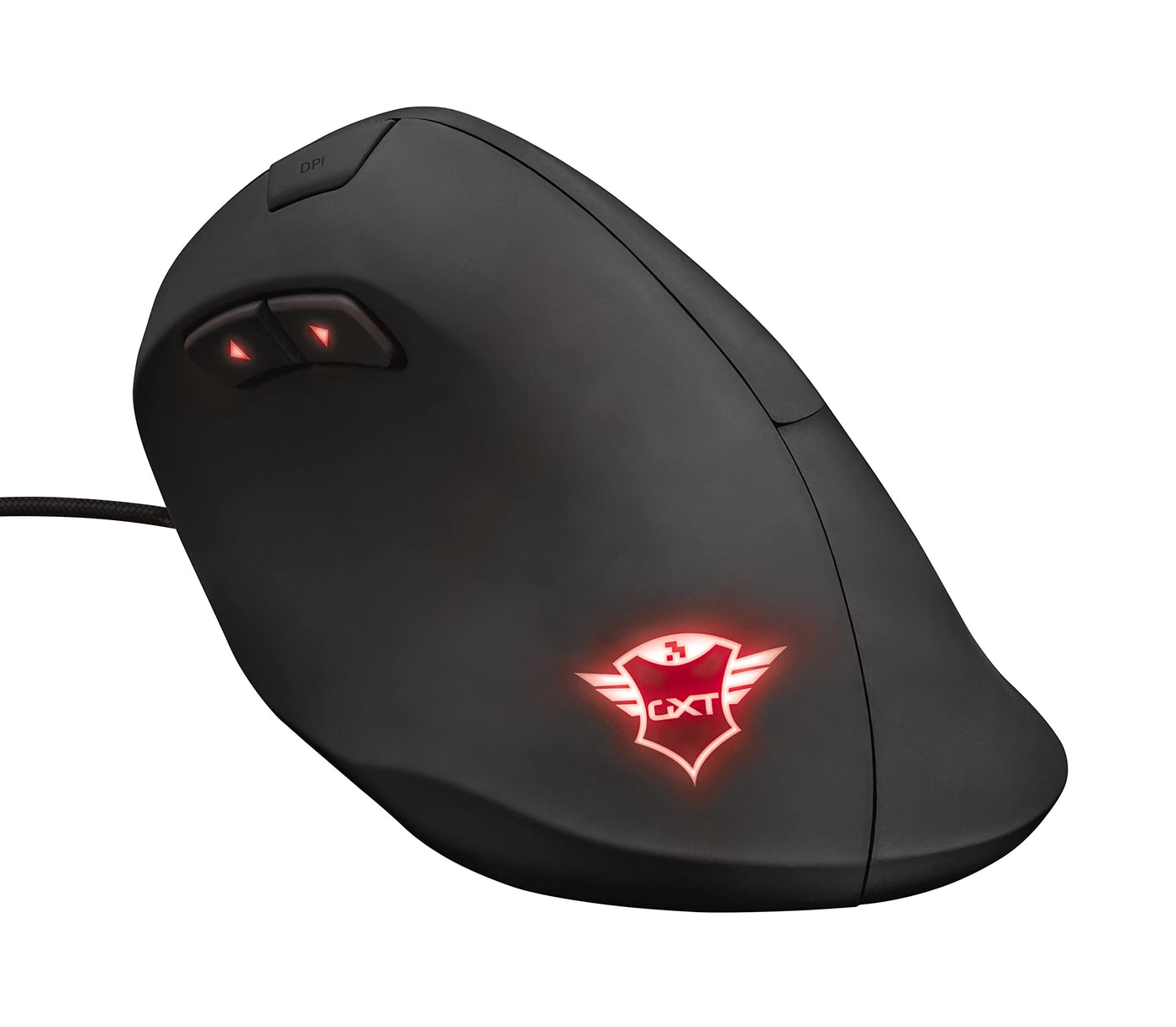 Trust Gaming GXT 144 Rexx Vertikale Gaming Maus, 10.000 DPI, 6-programmierbare Tasten, RGB LED-Beleuchtung, Ergonomisches Design Vorbeugung Gegen Mausarm/Tennisarm (RSI Syndrom) - Schwarz