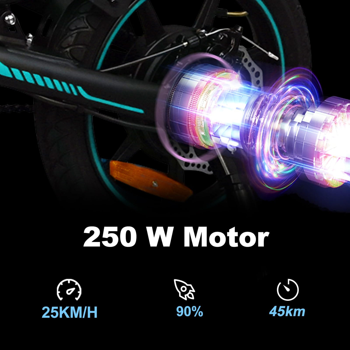 IDMD 14 Zoll E-Bike Klappbar, 36V 10,4Ah Akku und Bis 45 km Reichweite, 250W Motor, Einstellbarer Höhe Mini Elektro-Klapprad für Stadt & Pendler Damen und Herren (Blau)