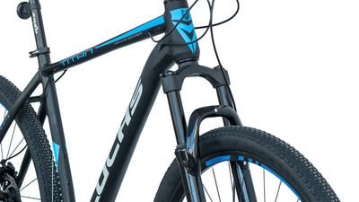LUCHS "Kaku & Titan Mountainbike, MTB Jungen und Herrenfahrrad Vielseitiges Fahrrad mit 24", 26", 27.5" oder 29" und Federgabel (Schwarz/Blau, 27,5" Zoll (Disc-Brake))