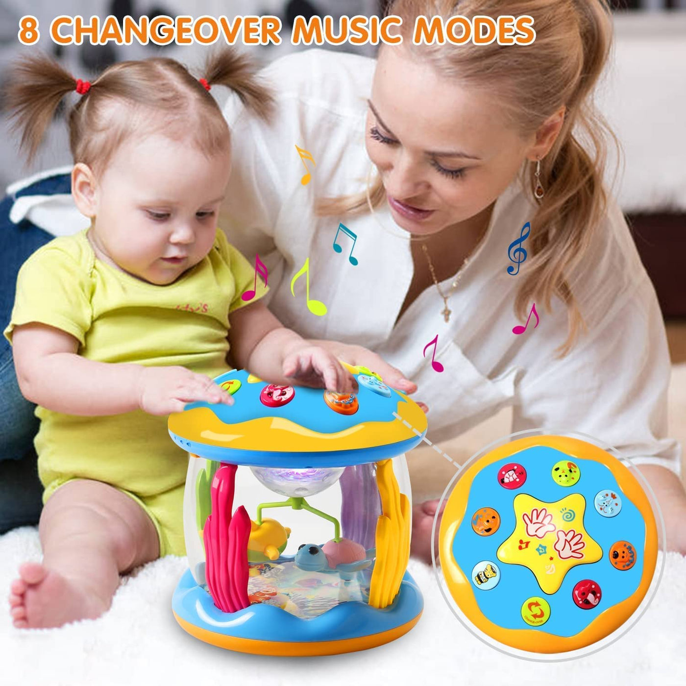 Baby Spielzeug Mädchen Junge Drehender Projektor 12 18 Monate mit Musik/Licht Kinderspielzeug ab 1 2 jahr Kinder Babyspielzeug Geschenk Frühes Lernen für Kleinkind